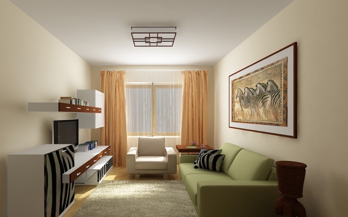 Интерьер гостиной в однокомнатной квартире 20 метров