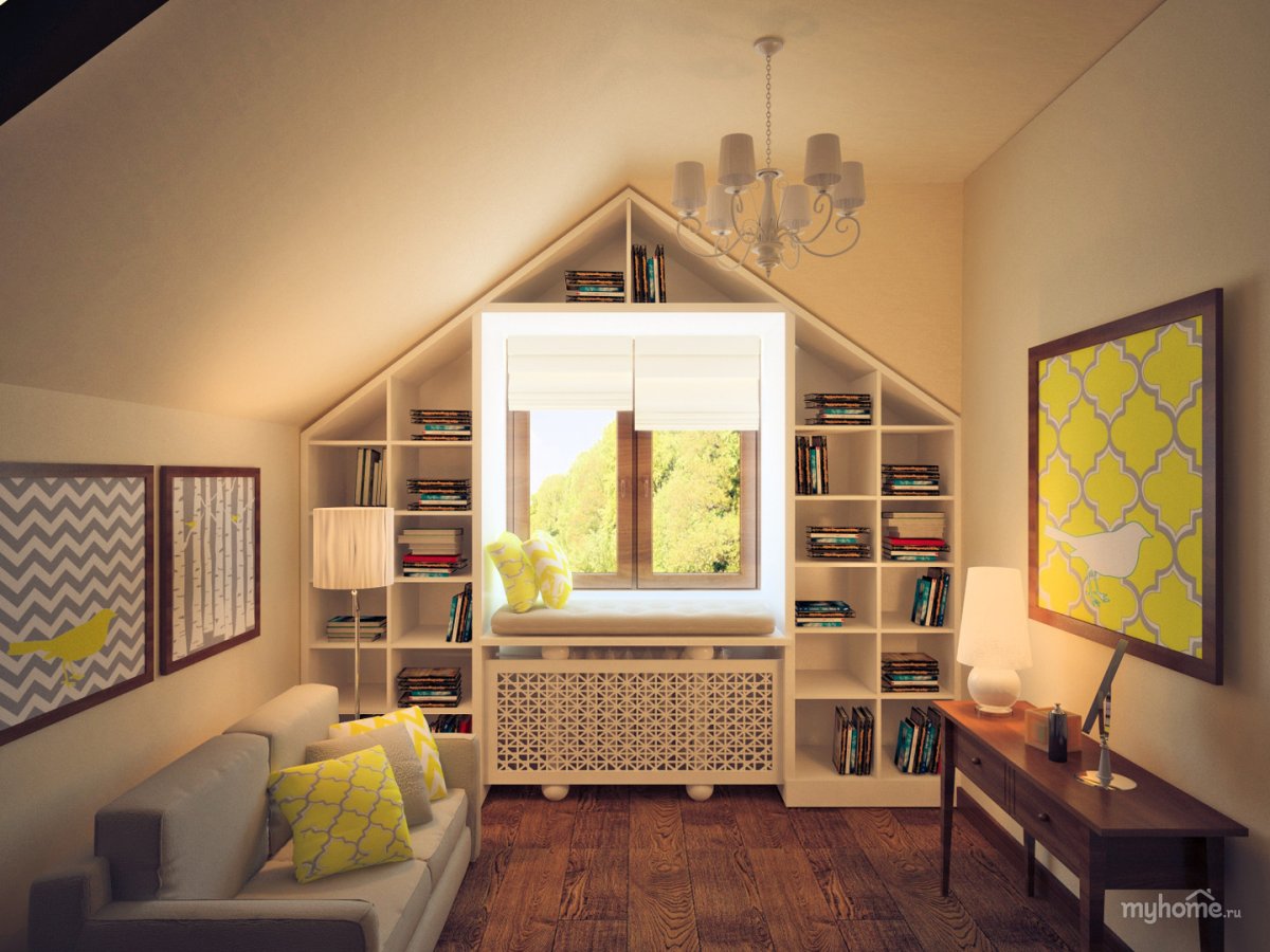 Детская комната с мансардным окном