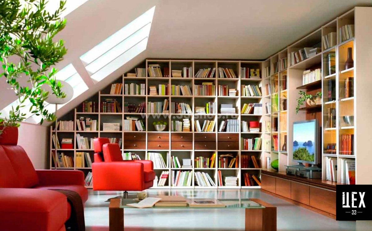Домашняя библиотека интерьер