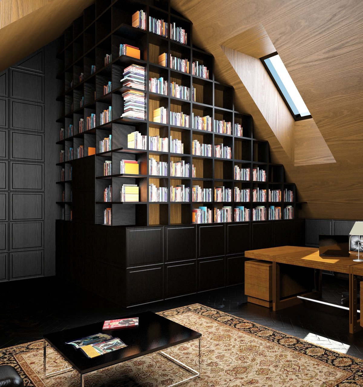 Встроенная мебель на мансарде