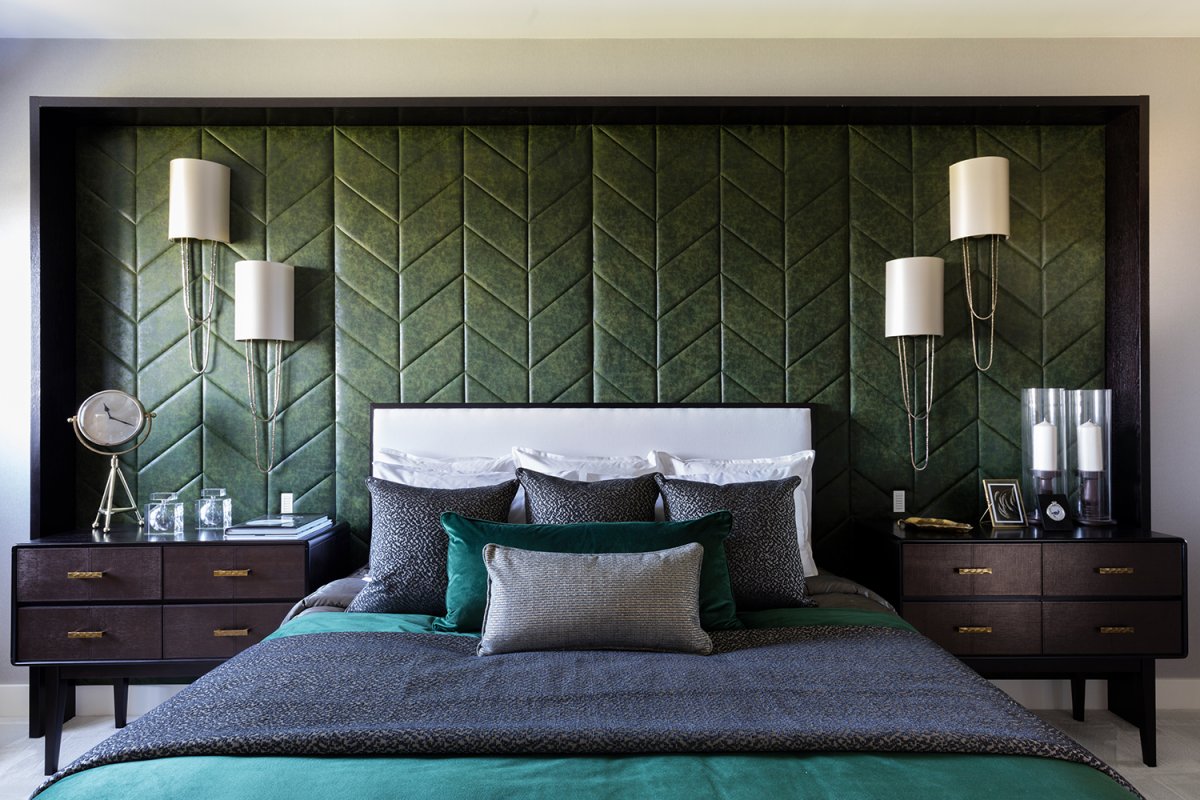 Отделка спальни в матовых тонах
