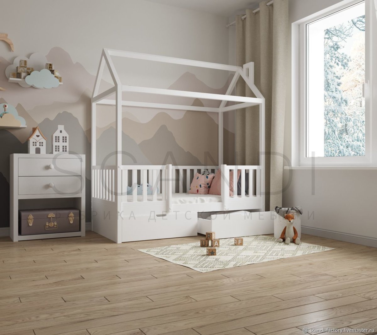 Кровать домик эскиз