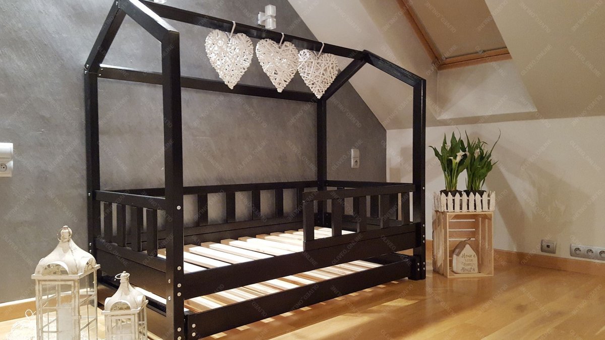 Кровать-домик "Риччи" черный