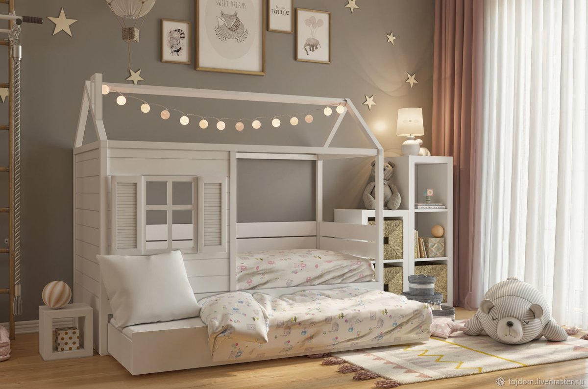 Кровать домик в интерьере