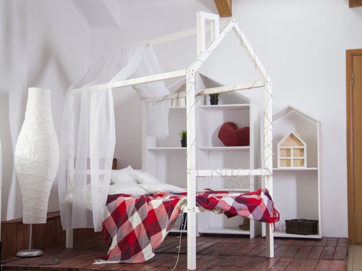 Кровать домик венге