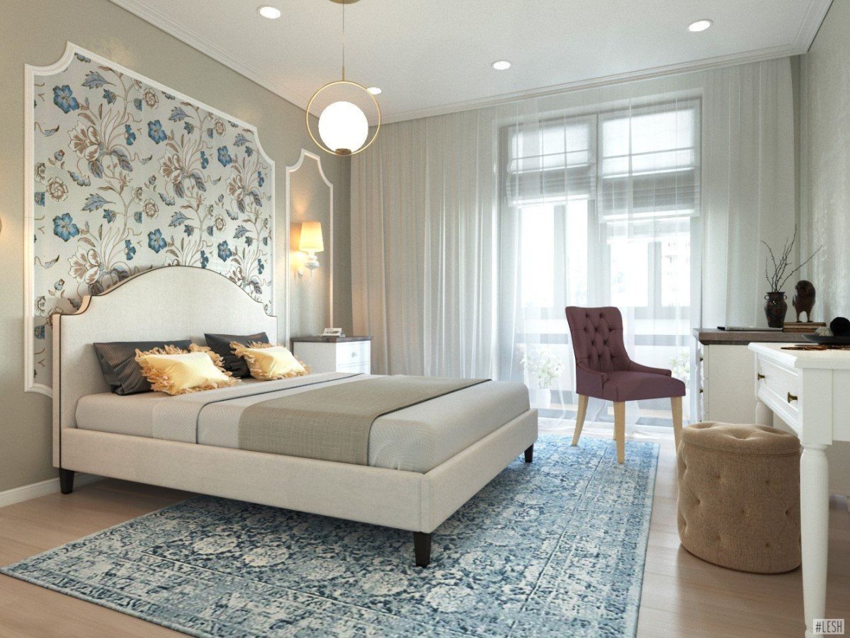 Выделение стены в спальне