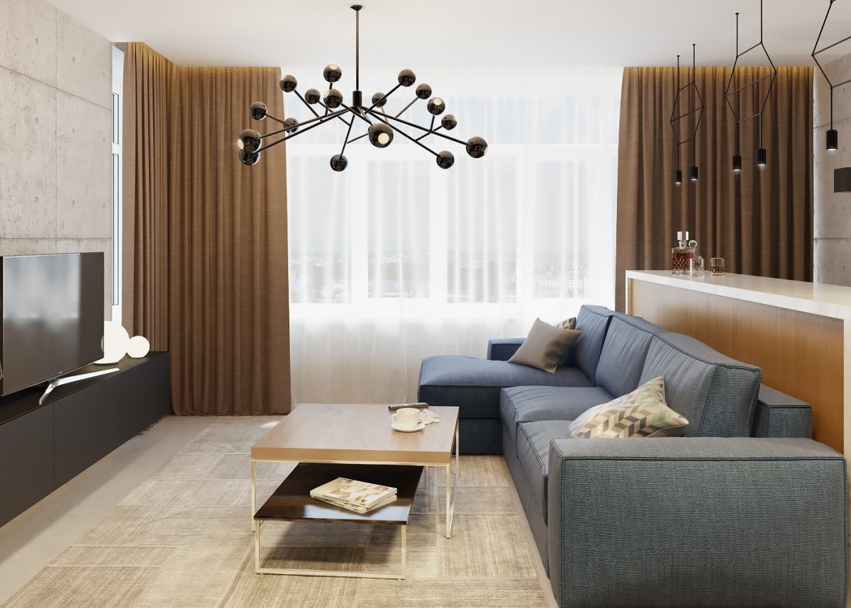 Коричневая мебель в интерьере