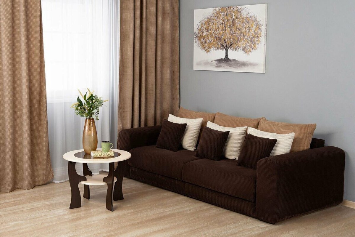 Портьеры в интерьере гостиной