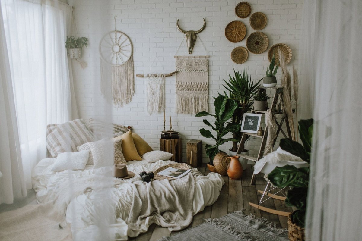 Интерьер спальни в стиле бохо Шик