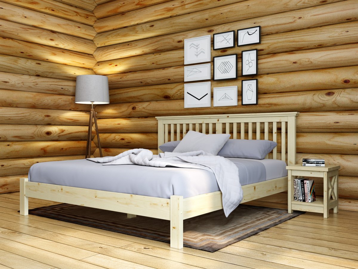 Простая кровать из дерева