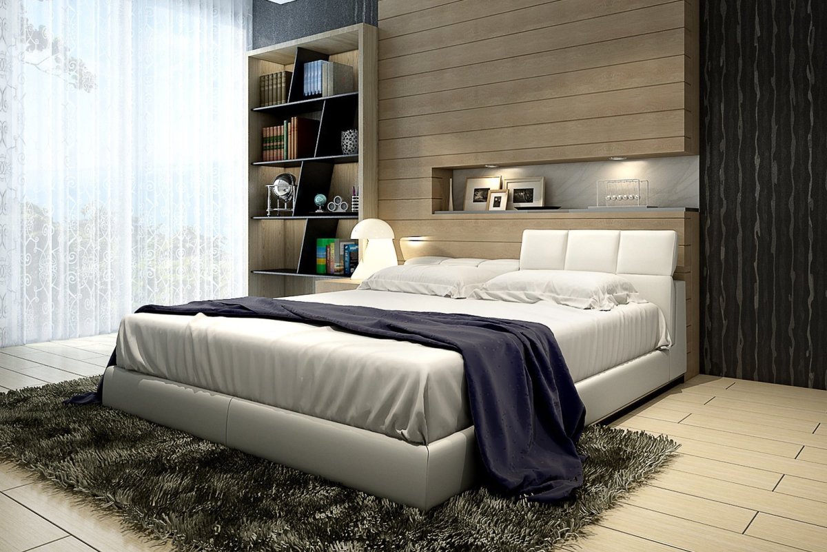 Светлая детская комната кровать стена