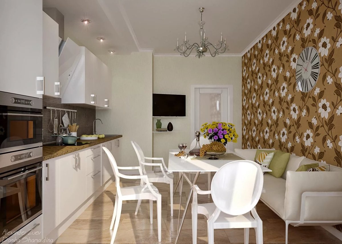 Обои на кухню в современном стиле