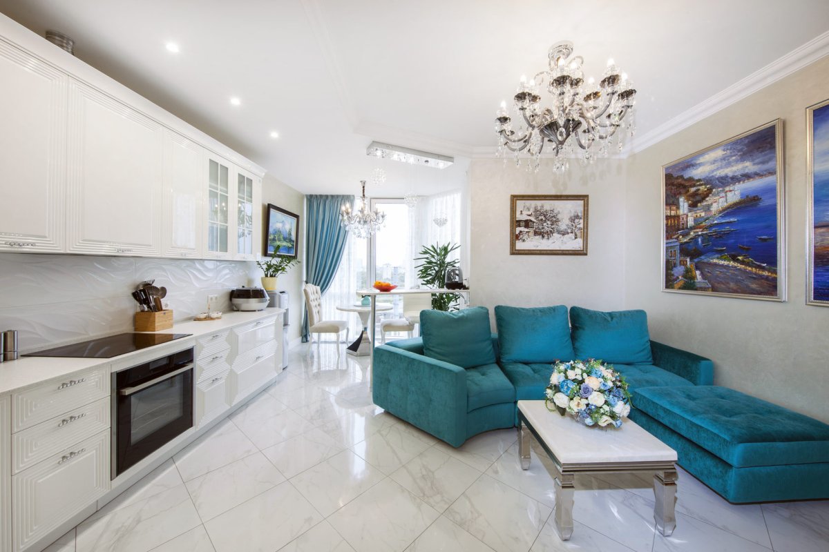 Кухня гостиная Минимализм 14кв