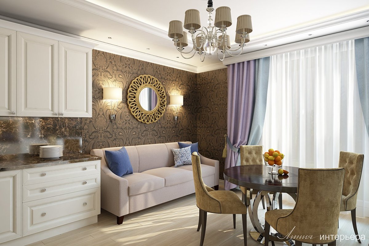 Кухня студия Неоклассика 20кв