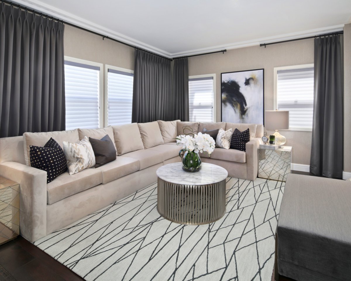 Шторы в гостиную серого цвета