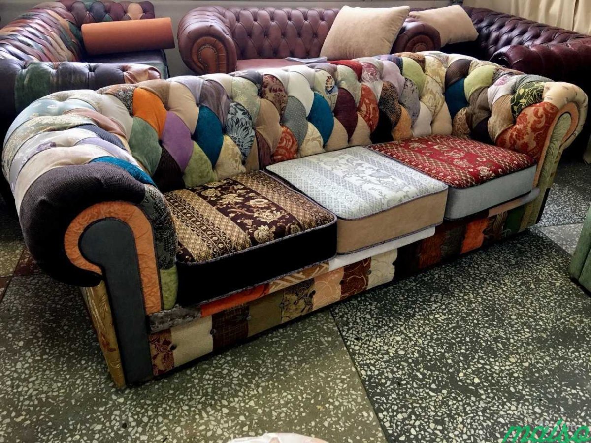 Угловой диван в стиле пэчворк