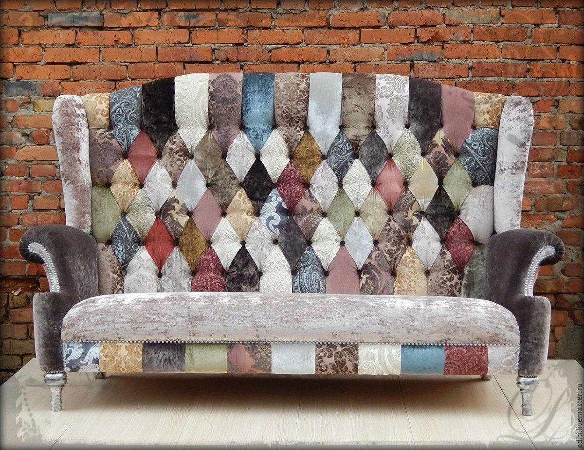 Диван пэчворк в интерьере