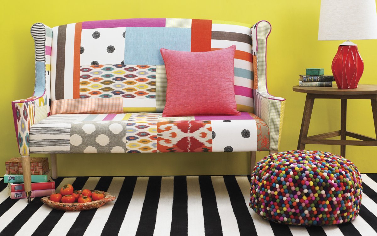 Лоскутный чехол на кресло