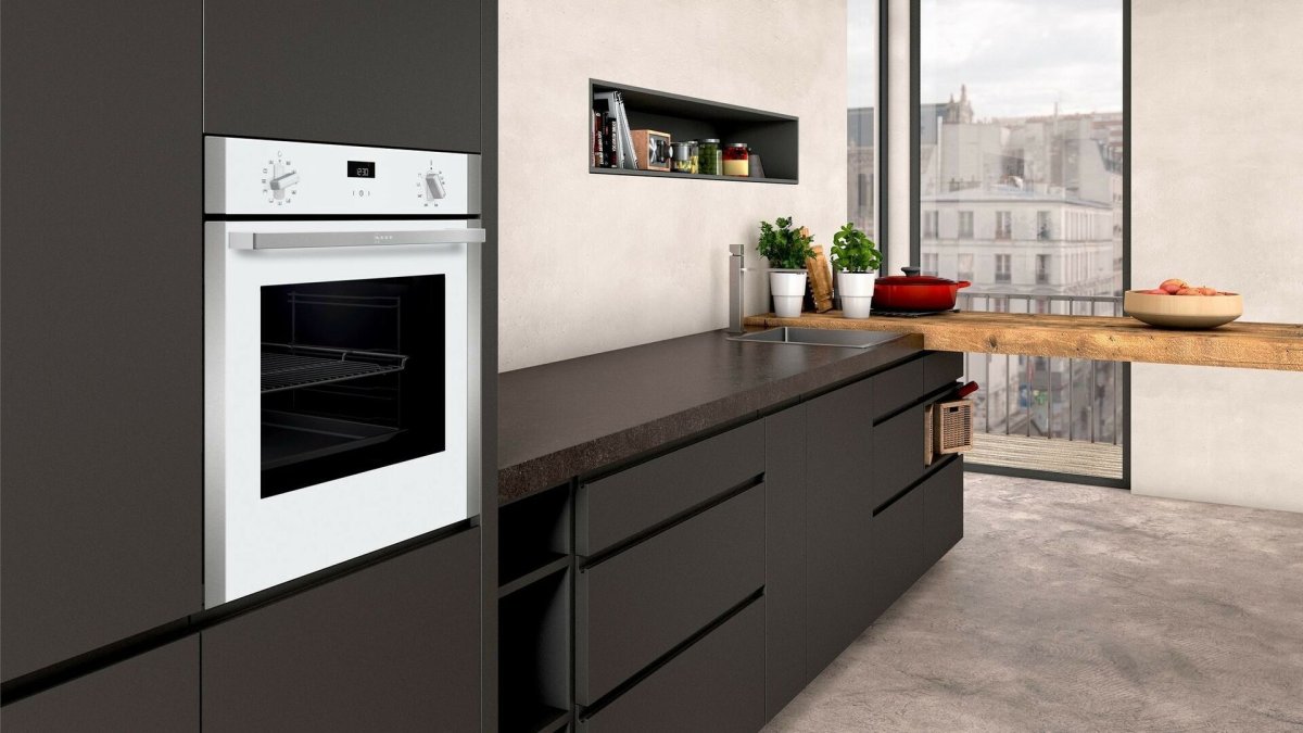 Серая кухня белая духовка