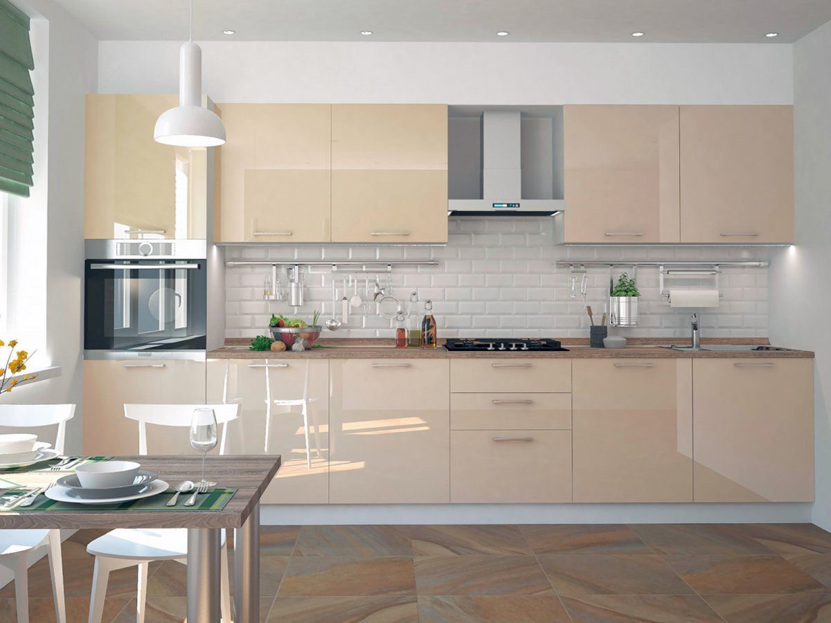 Бежевый цвет в интерьере кухни