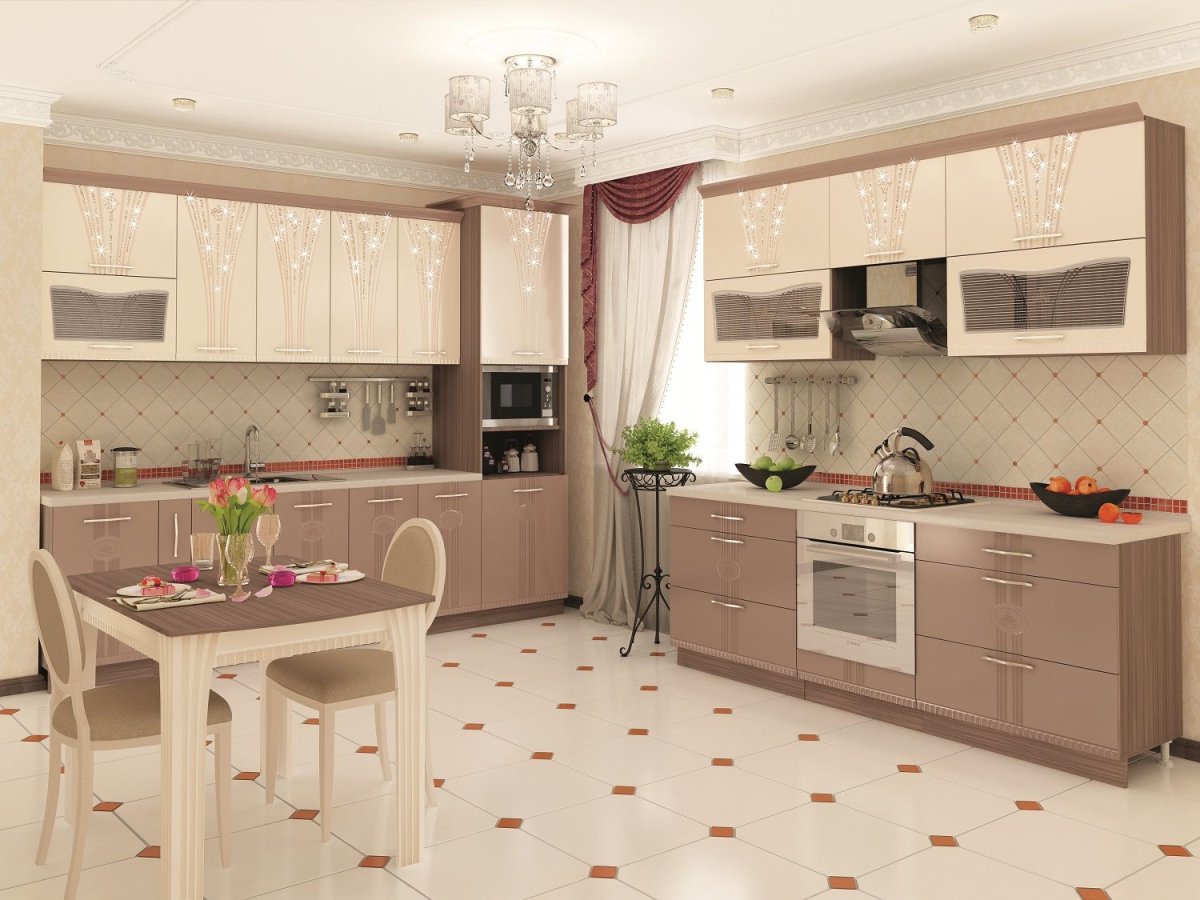 Кухонный гарнитур Амика ваниль