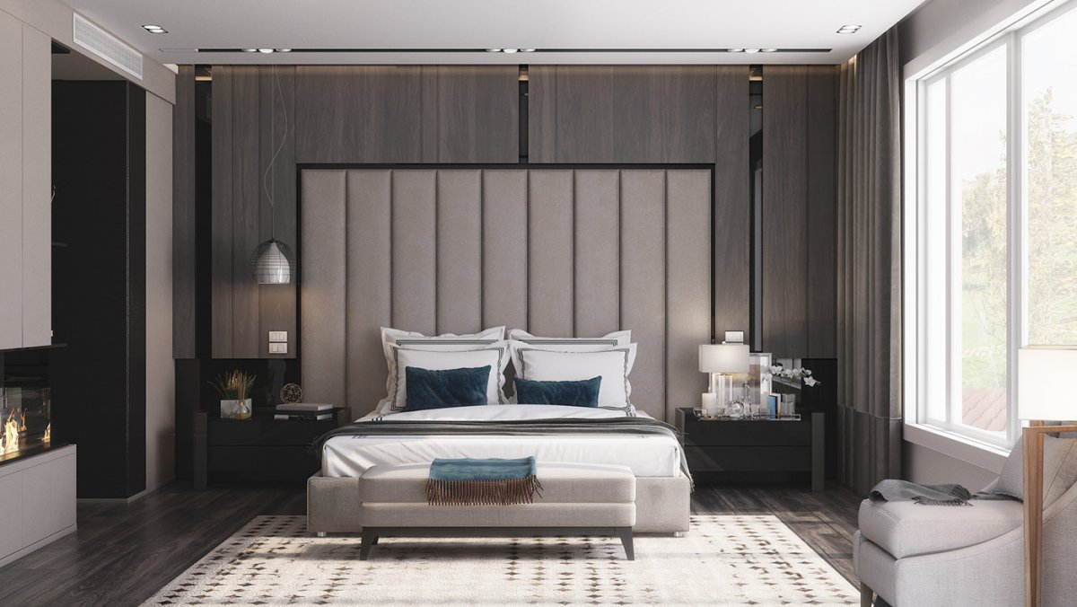 Кровать со стеновыми панелями