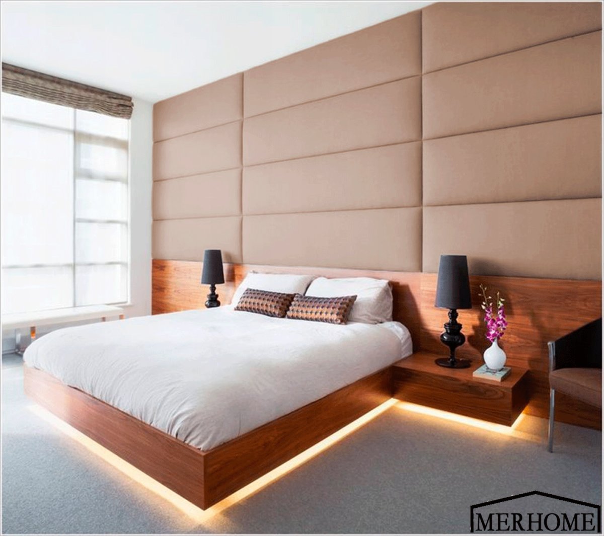 Wooden Pallet Headboard Backlit