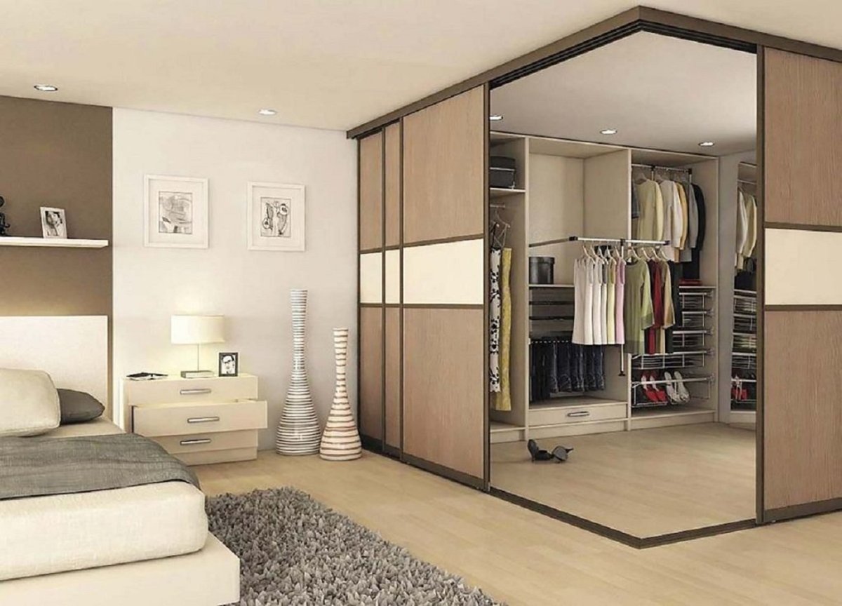 Пример расстановки шкафа в спальне дизайн