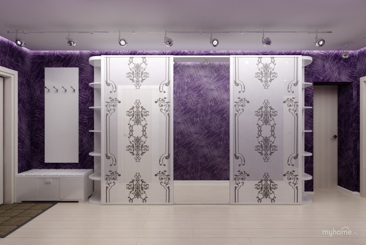 Фиолетовый шкаф в интерьере