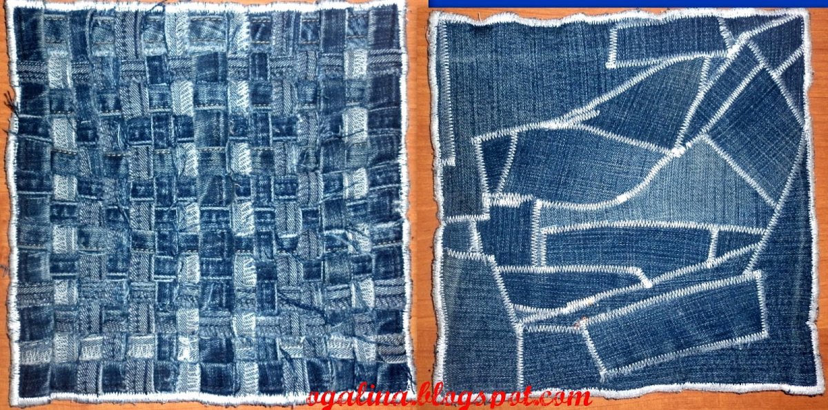 Коврик из джинсовой юбки