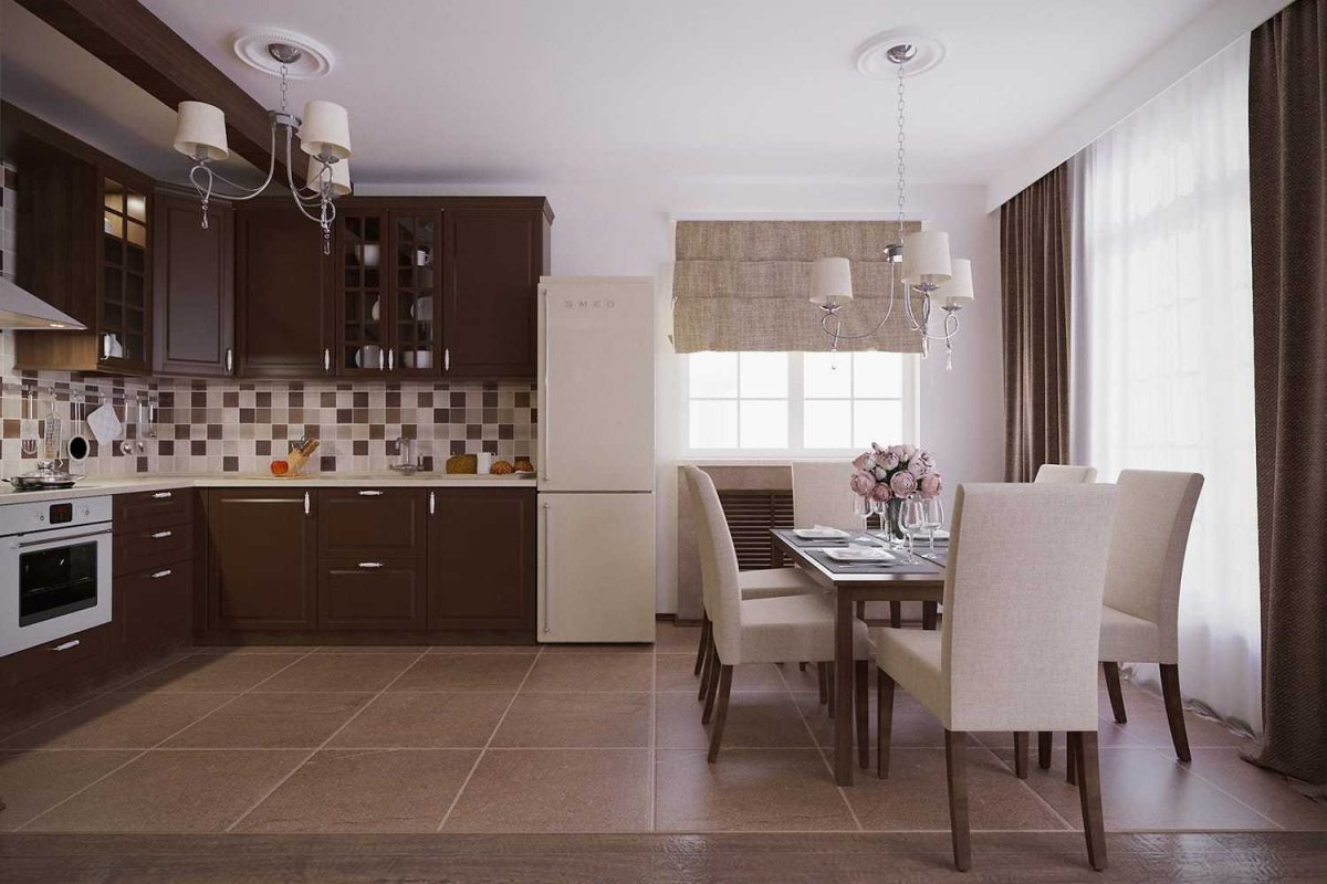 Классическая кухня в пастельных тонах