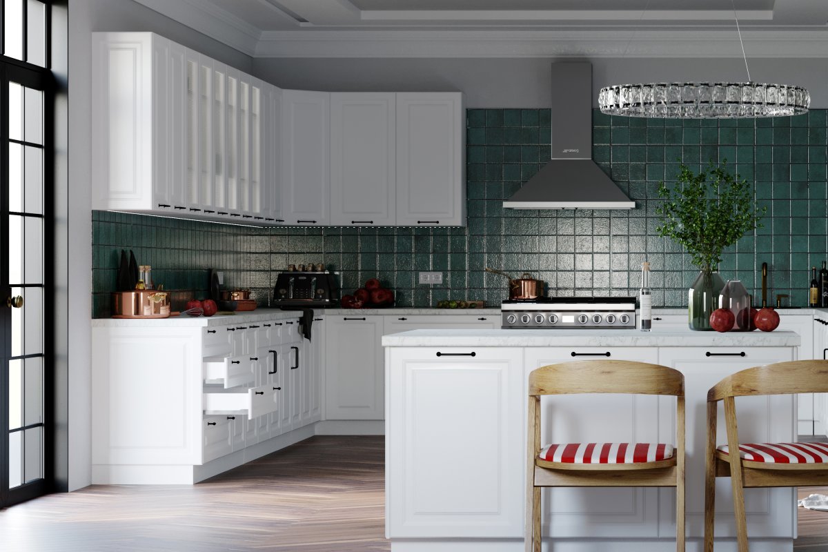 Кухня Ницца Сурская мебель дуб кремовый