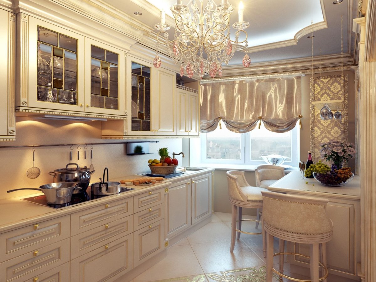 Кухонный гарнитур из гипсокартона и плитки