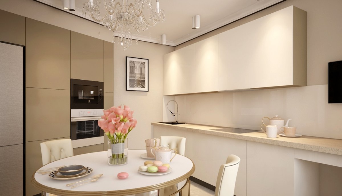 Бежевые кухни