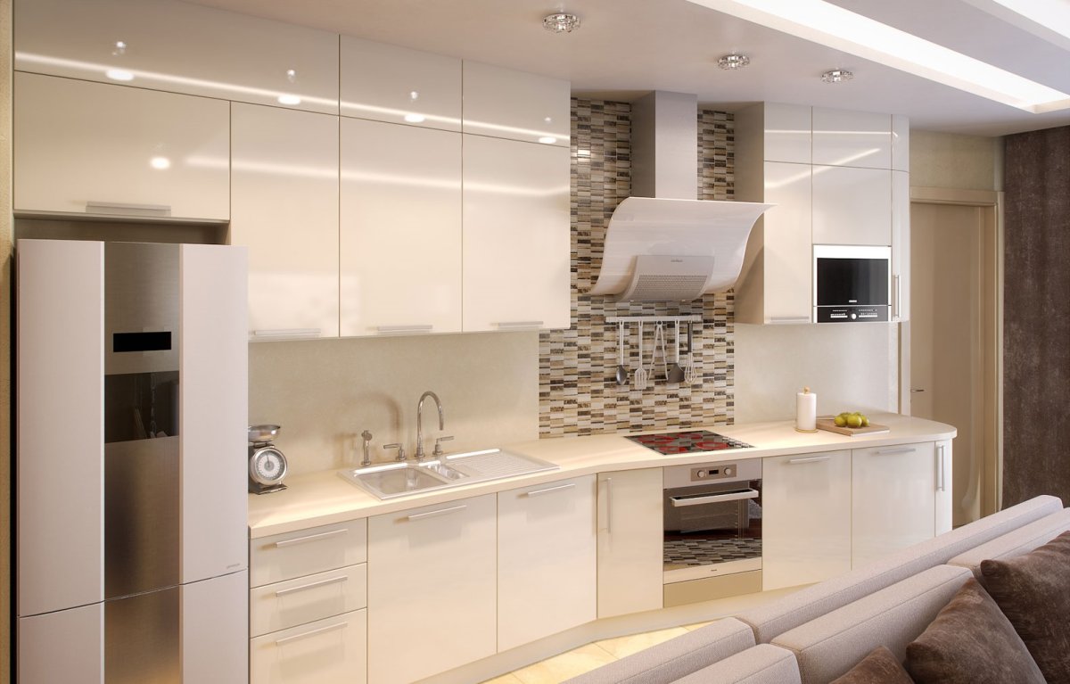 Бежевые кухни