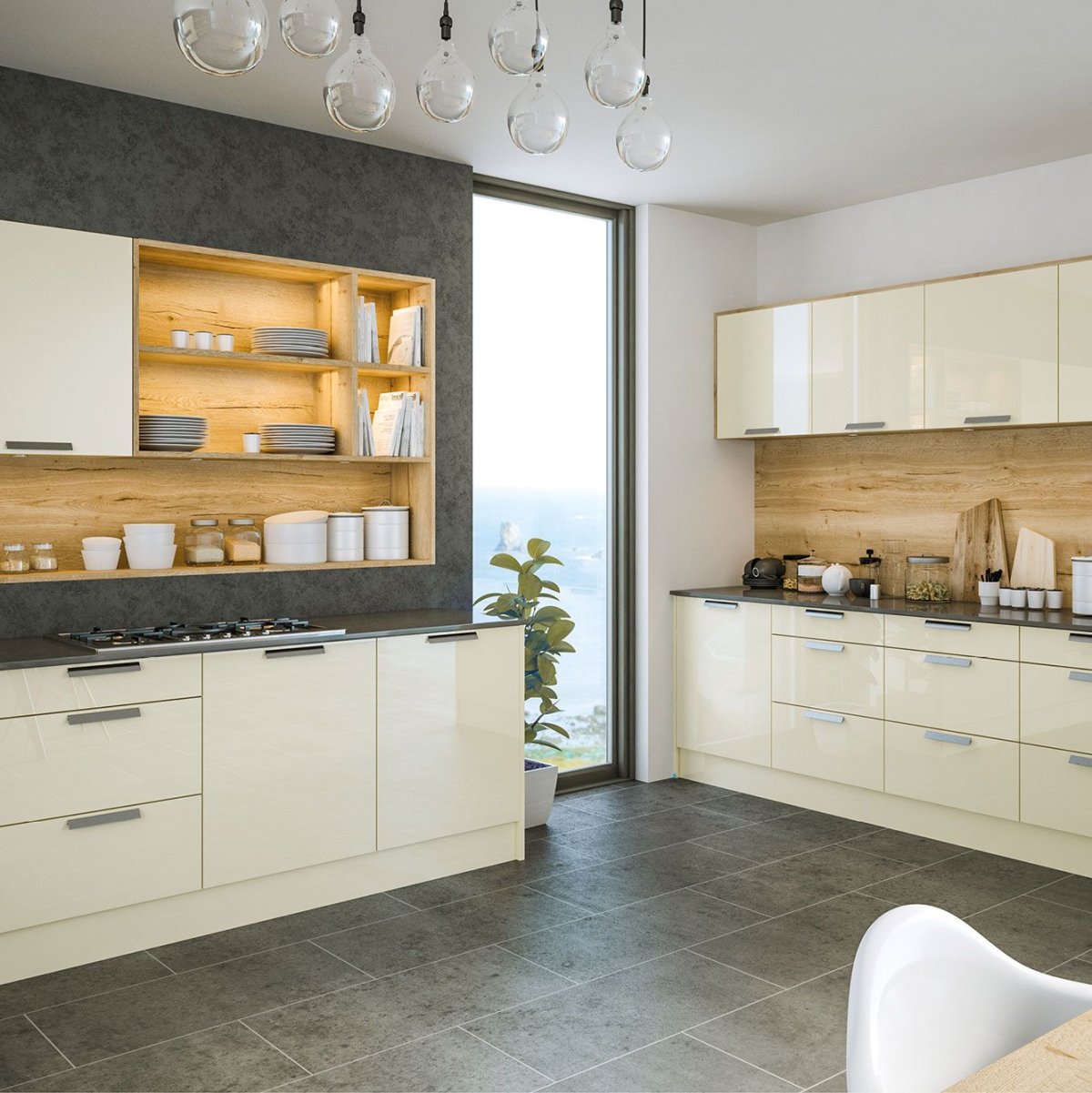 Кухня в светлых тонах в современном стиле