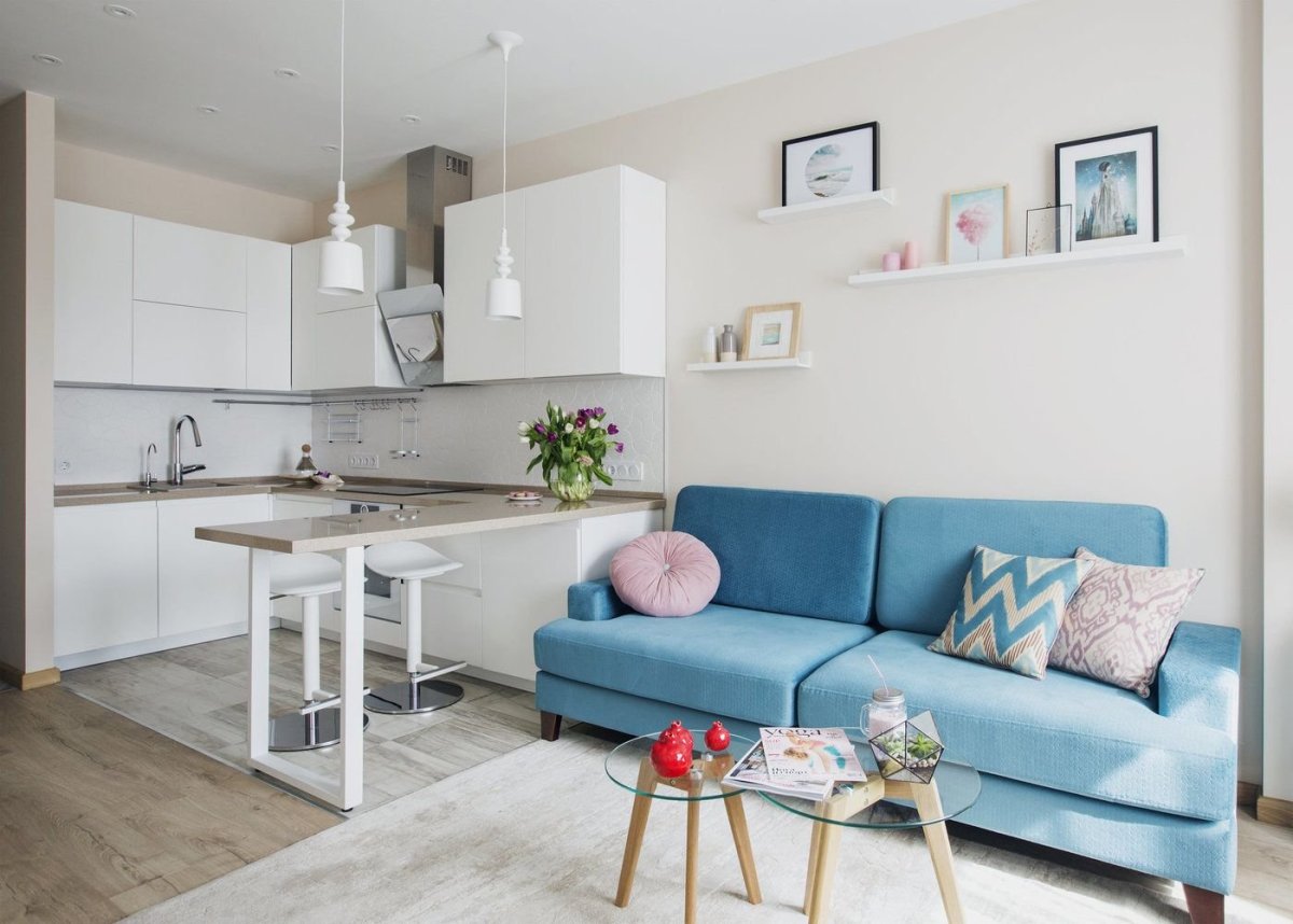 Кухня гостинная 20кв м лофт