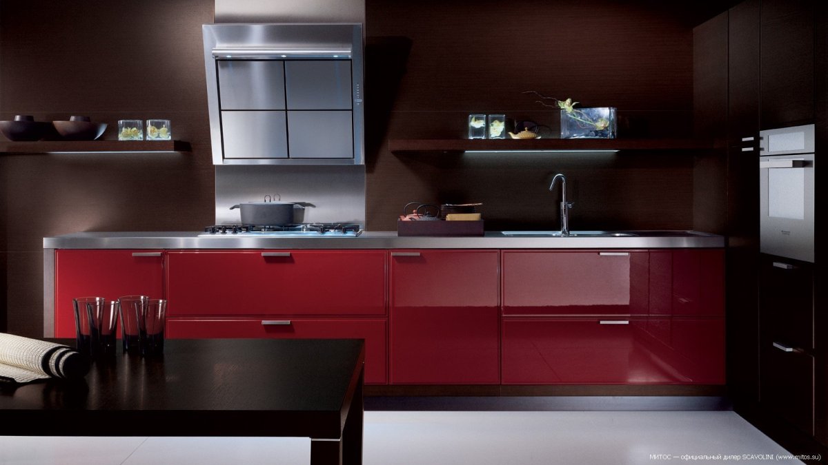 Кухня красная Scavolini
