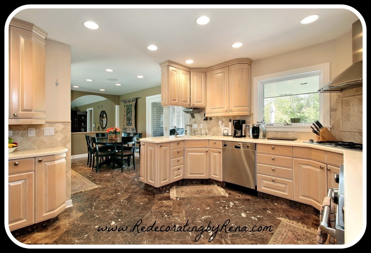 Кухня под дерево интерьер