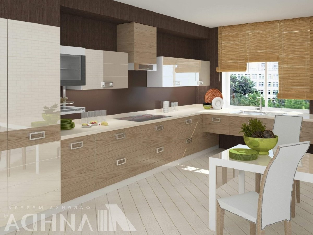 Кухня деревянная в светлых тонах