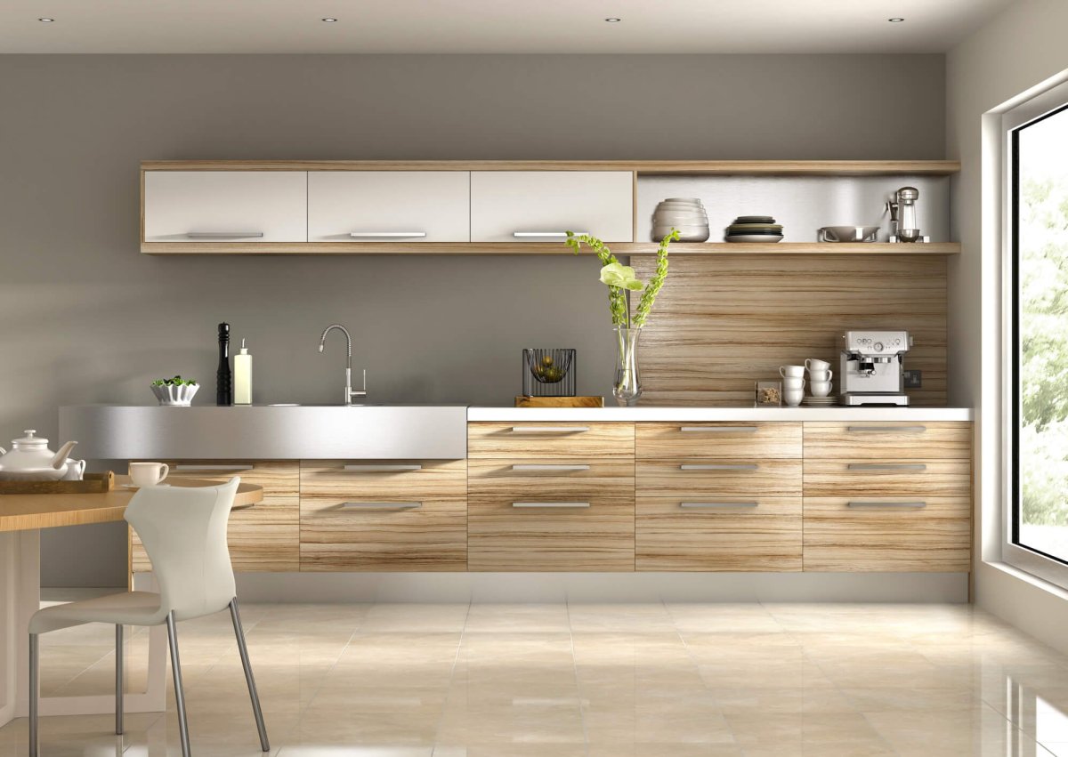 Кухня в бежевых тонах