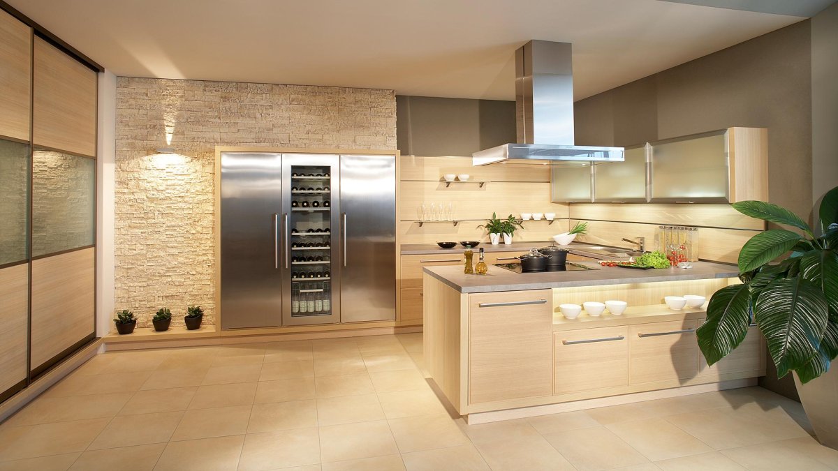 Кухня под светлое дерево