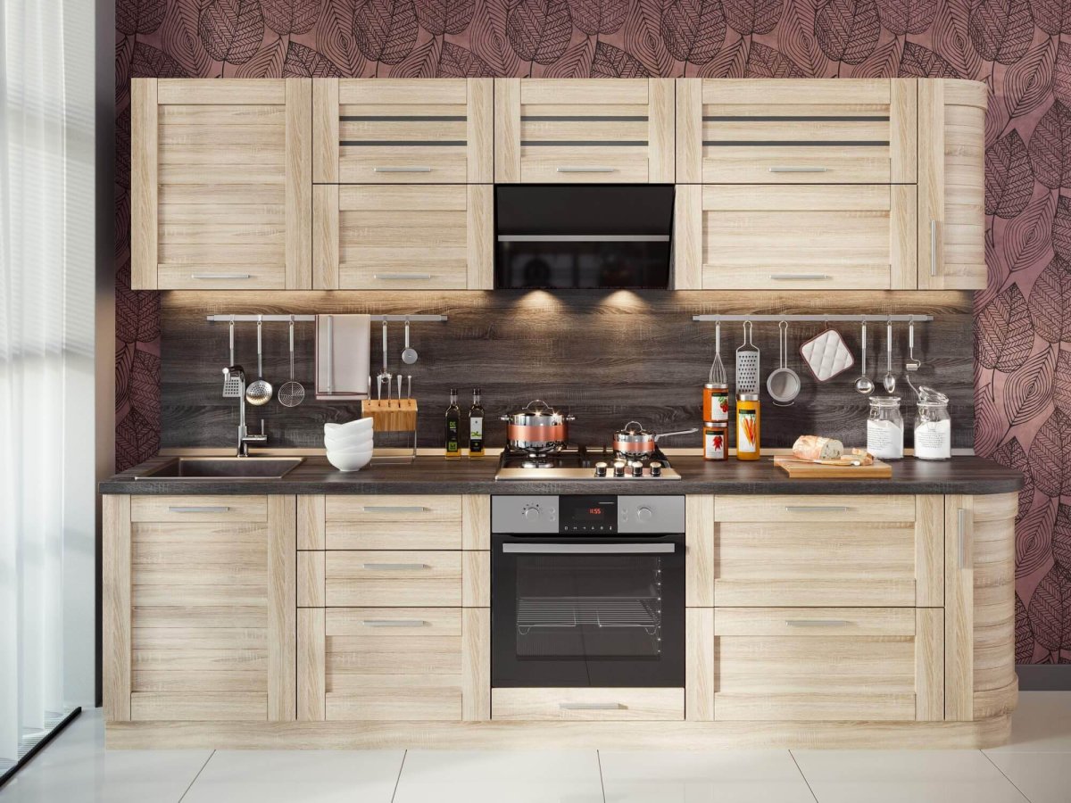 Кухня МДФ пленочный фрезеровка Arpa белый ясень