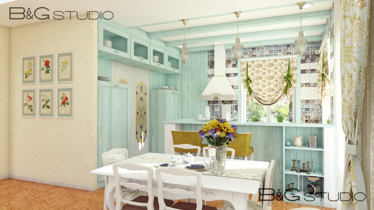 Отделка стен в стиле Прованс