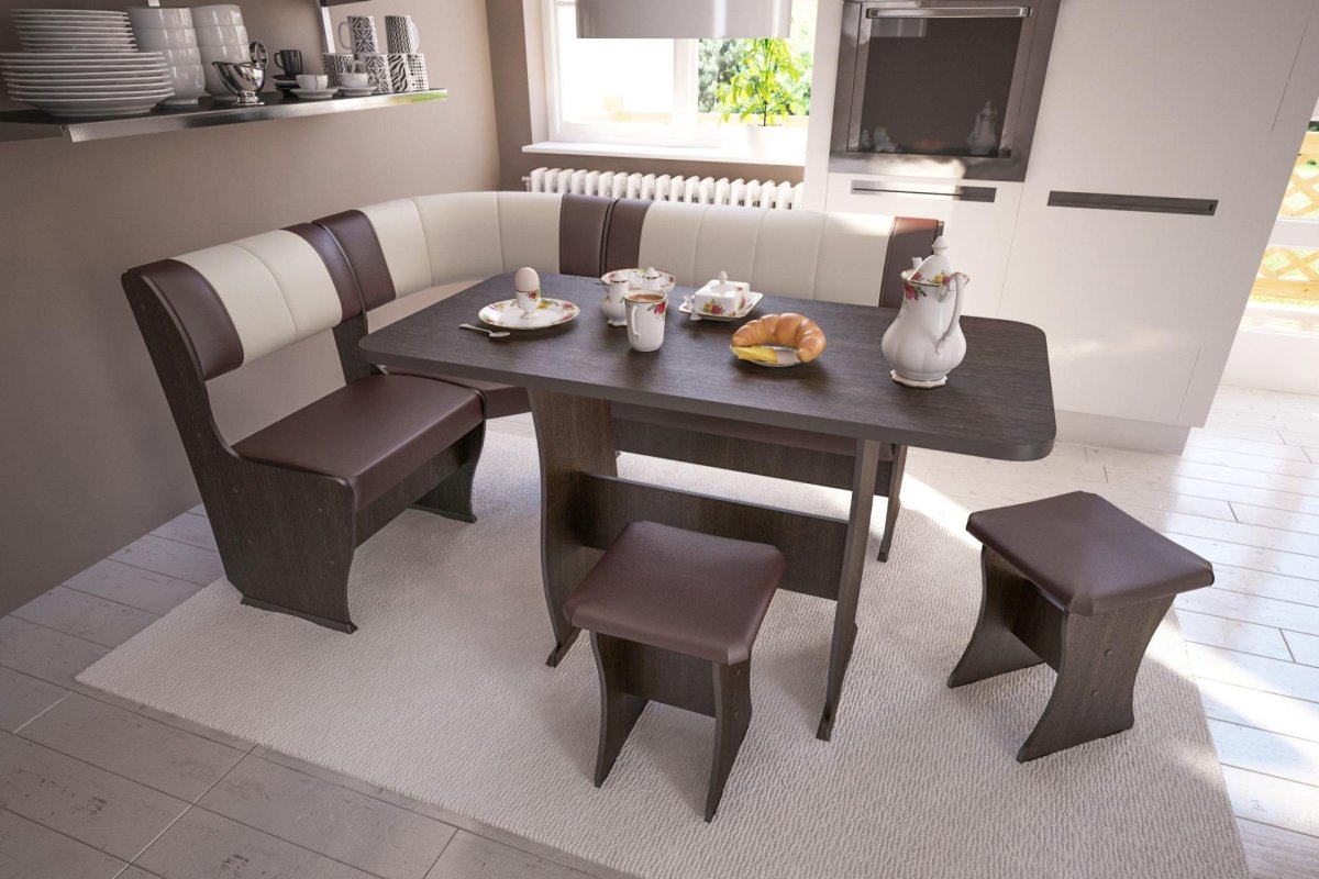 Кухонный уголок "уют-8" (венге/TBR Capro 340/TBR Capro 002)