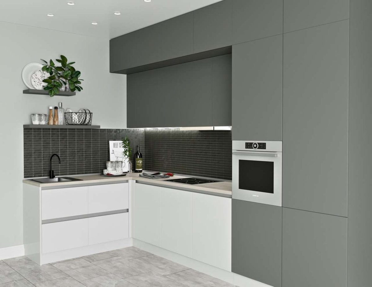 Кухня белый глянец фасады АГТ