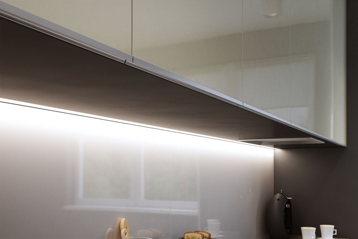 Профиль для светодиодной ленты на кухне