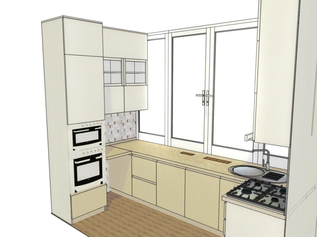 Проект кухни хрущевки pro100