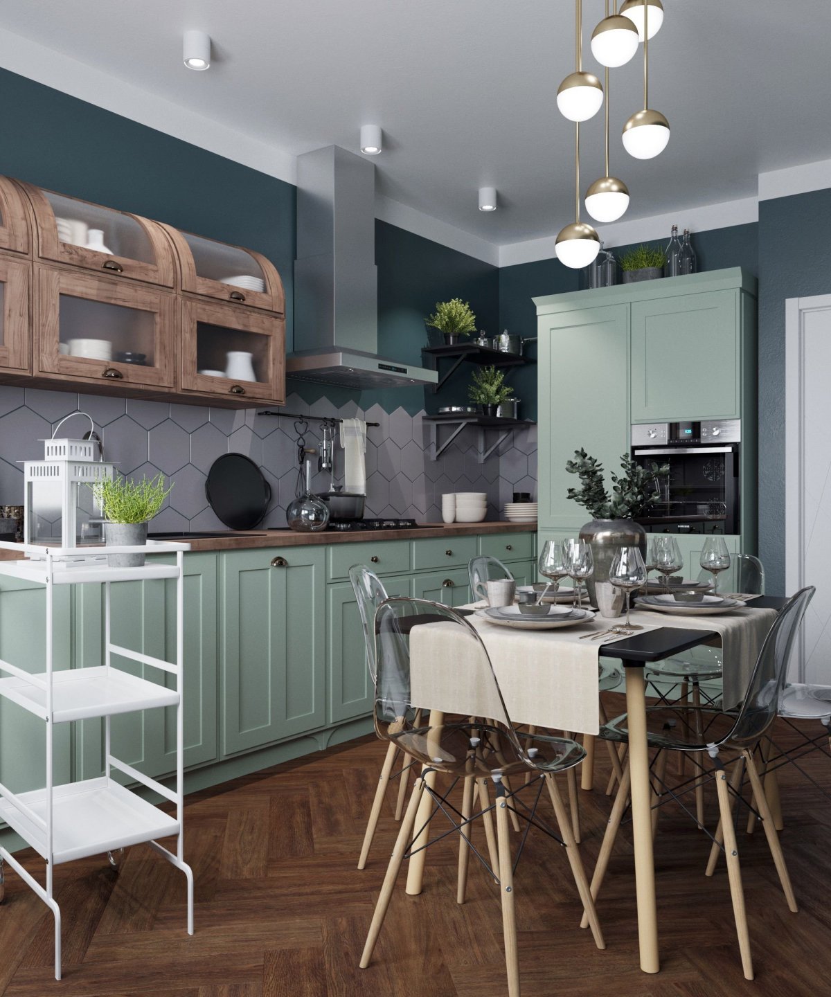 Forest Green 3027 кухня