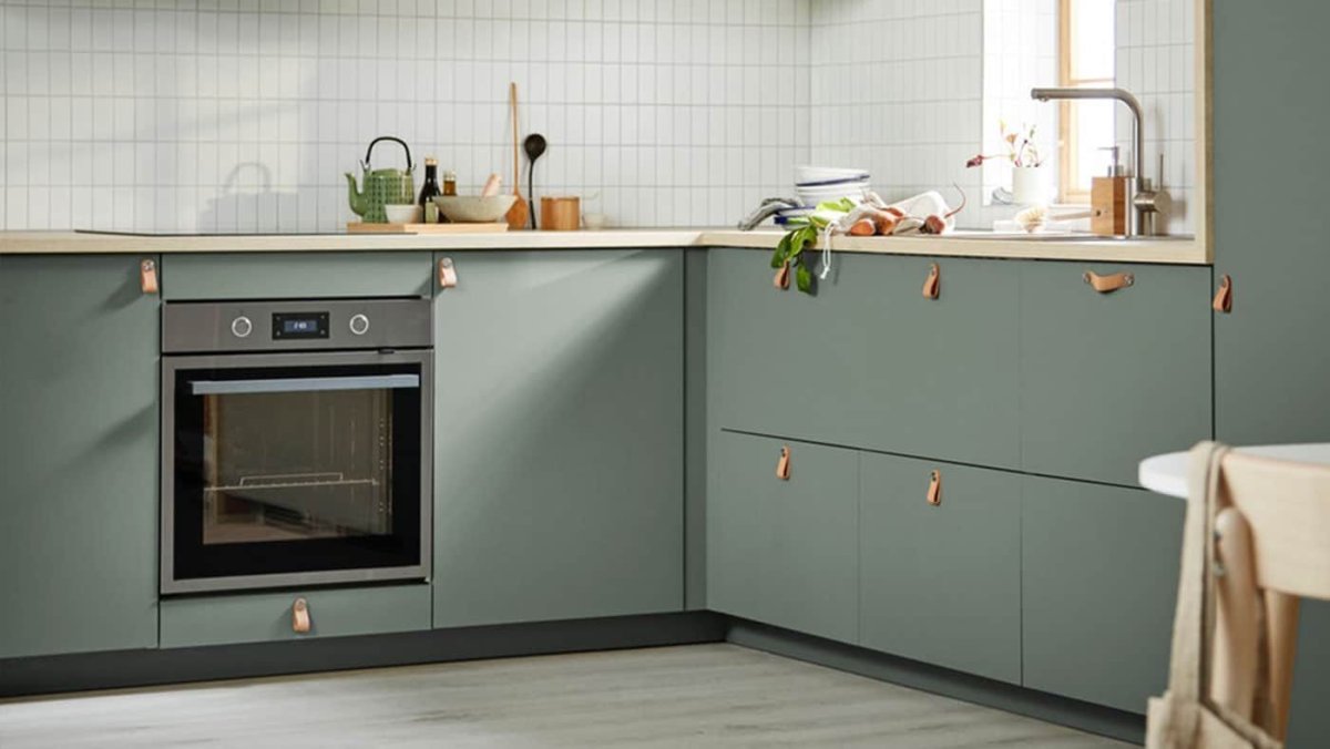 Кухня икеа КНОКСХУЛЬТ зеленая